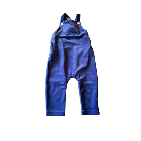 Maniere Other - Maniere Overalls Royal Blue Velvet Bib Romper Holiday Formal 18m NWT